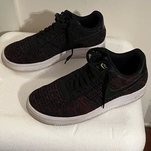 NEW MEN'S NIKE AIR FORCE 1 ULTRA FLYKNIT BLACK/GOLD SHOES
